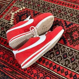 Nike Red & White Suede Cortez Sneakers | Classic Retro Style
